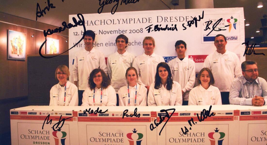 Autogrammkarte der Jugend-Olympiamannschaft von 2008