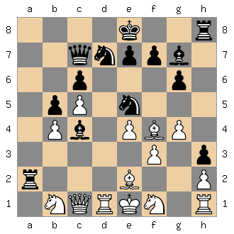 1. Partie Gunina - Pähtz nach 21. ... Le6-c4