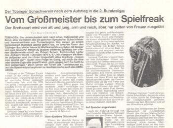 November 1993: Porträt des Schachverein Tübingen