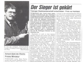 1986: Christoph Frick Tübinger Stadtmeister