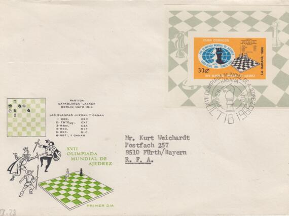 Brief an Kurt Weichardt, abgestempelt am 18.10.1966 in Havanna (Vorderseite)