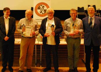 Michael Jung, FM Kuno Thiel (2.), FM Hans-Werner Ackermann (1.), IM Jan Rooze (3.), Turnierleiter Dr. Ulrich Zimmermann