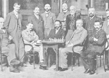 Teilnehmer und Offizielle des Londoner Turniers von 1899