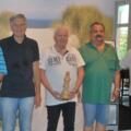 Meisterteam Baden: IM Vadim Cernov, FM Dr. Vladimir Podat, FM Hans-Joachim Vatter, Erich Müller, Seniorenreferent Bernd Fugmann