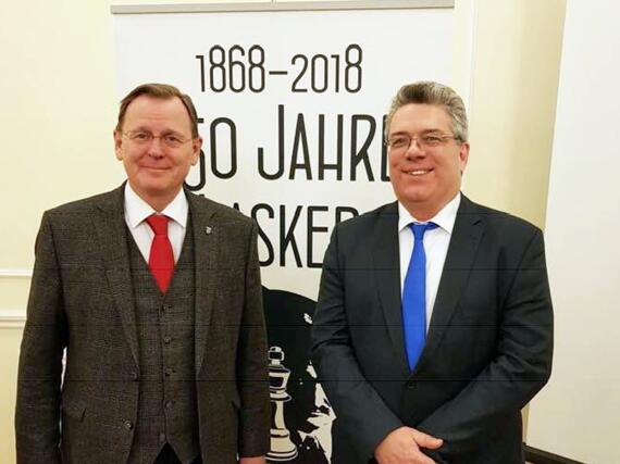 Thüringens Ministerpräsident Bodo Ramelow und DSB-Präsident Ullrich Krause