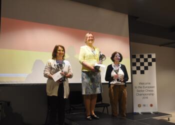 Olga Birkholz (2.), Brigitte Burchardt (1.) und Sylvia Johnsen (3.) in der 50+ Frauen