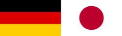 Flaggen von Deutschland und Japan