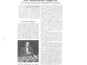 1976: Tübingen zog Bilanz - mit 76 Mitgliedern auf Erfolgskurs