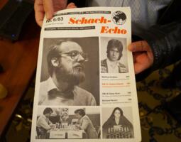 Hübner und Kribben auf dem Schach-Echo-Titelbild von Heft 6/1983