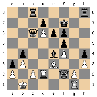 Heinemann - Mütsch nach 32. Tg1. Mit e6-e5 hätte Schwarz jetzt das Feld d4 kontrollieren können.
